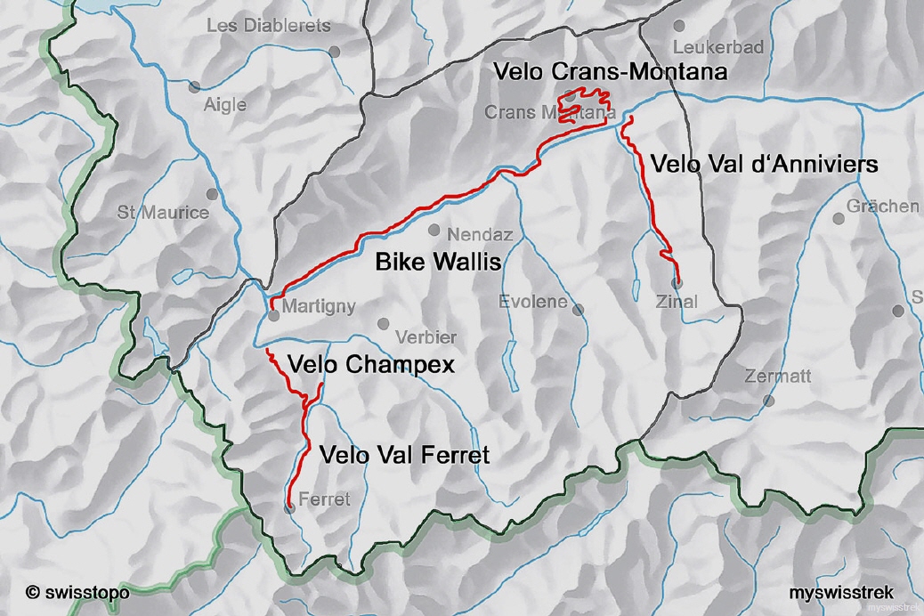 Karte Velo & Bike Wallis